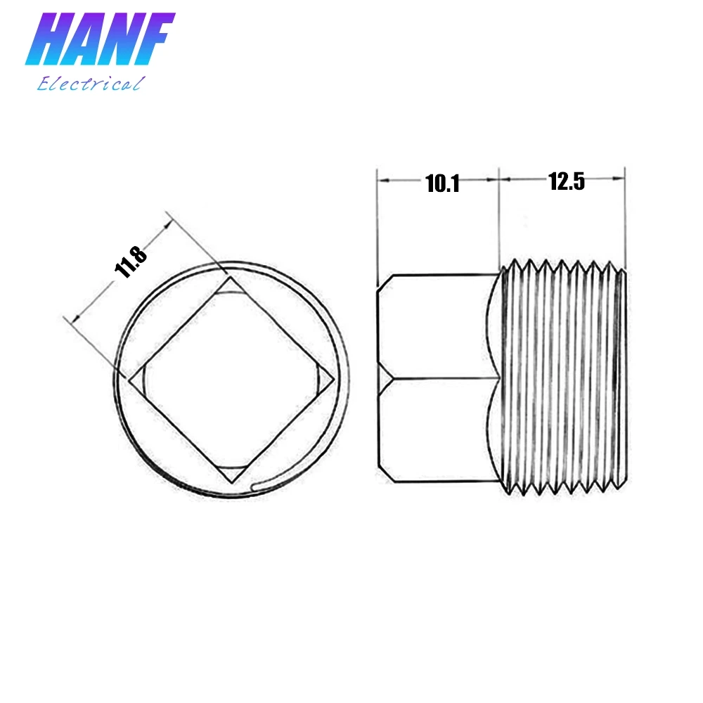 1 шт. SS 304 нержавеющая сталь квадратный разъем головки 1/2 &quotнаружная резьба