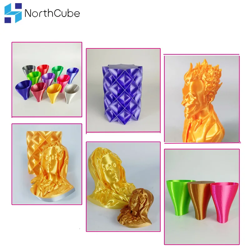 NorthCube 3D Printing Silk PLA Filament 3D Printer Filament 1.75mm 1KG Silk Like Series silk-yellow Color Filament