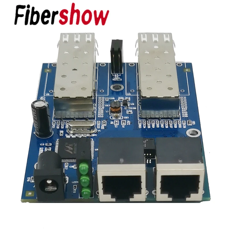 Ethernet-коммутатор для подключения оптоволоконного кабеля 2 RJ45 UTP SFP