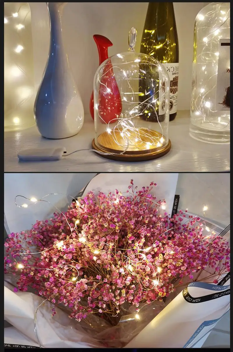 

Led String Light 3m Small Battery Operated Led Light Silver Wire Copper String Light for Xmas Halloween Party Decoration