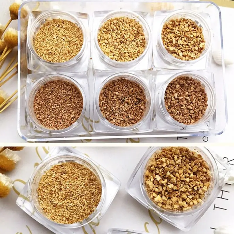 

6 Pcs/set New DIY Nails Beauty Wood Cork Powder Nail Art Decorative Sawdust Powders Crafts Making Accessories Cork powder