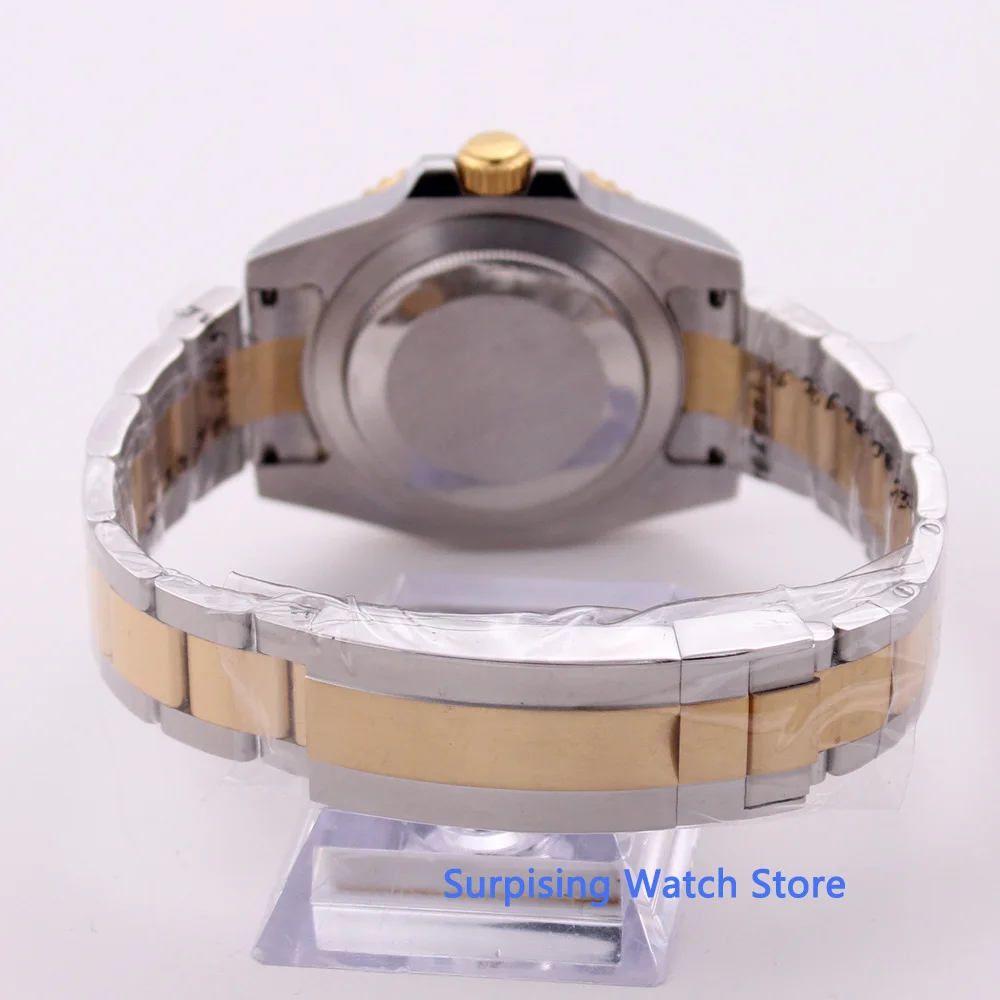 

BLIGER 40mm Solid 316L Stainless Steel Case With Stainless Band Watch Case Fit For ETA 2836 Movement