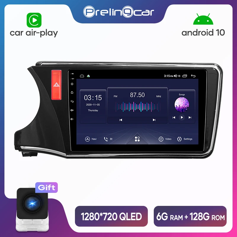 

Автомагнитола Prelingcar для HONDA CITY 2015-10,0, мультимедийный видеоплеер на платформе Android 2018 с GPS-навигацией, восьмиядерным процессором DSP, без DVD, тип...