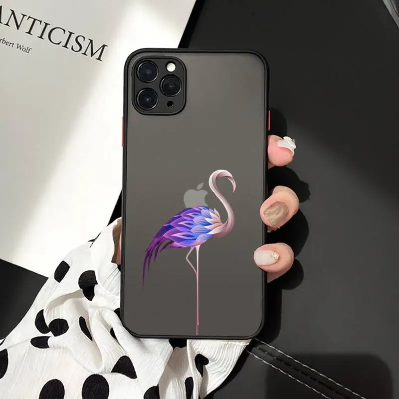 

Flamingo animal picture Phone Case matte transparent For iphone 7 8 11 12 plus mini x xs xr pro max cover