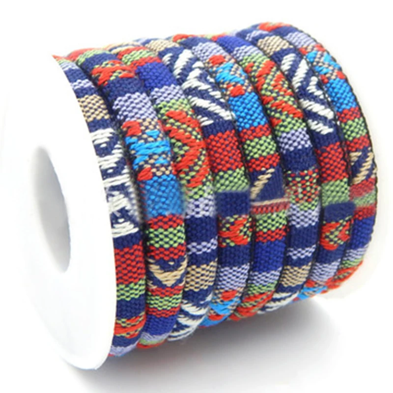 1 рулон бохо стиль Красочный Круглый Шнур Веревка DIY браслет Изготовление