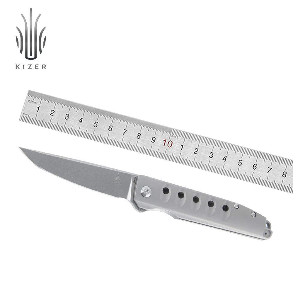 Kizer knife tactical noble KI4550 2020 new camping titanium handle with special holes outdoor tool | Инструменты