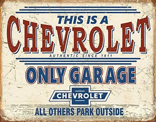 

Desperate Enterprises Chevrolet Only Garage Tin Sign,