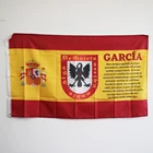 Флаг Испании с гербом фамилии Гарсия Геральдика 3x5 футов, 90x150 см, полиэстер 100D с латунными люверсами, реклама