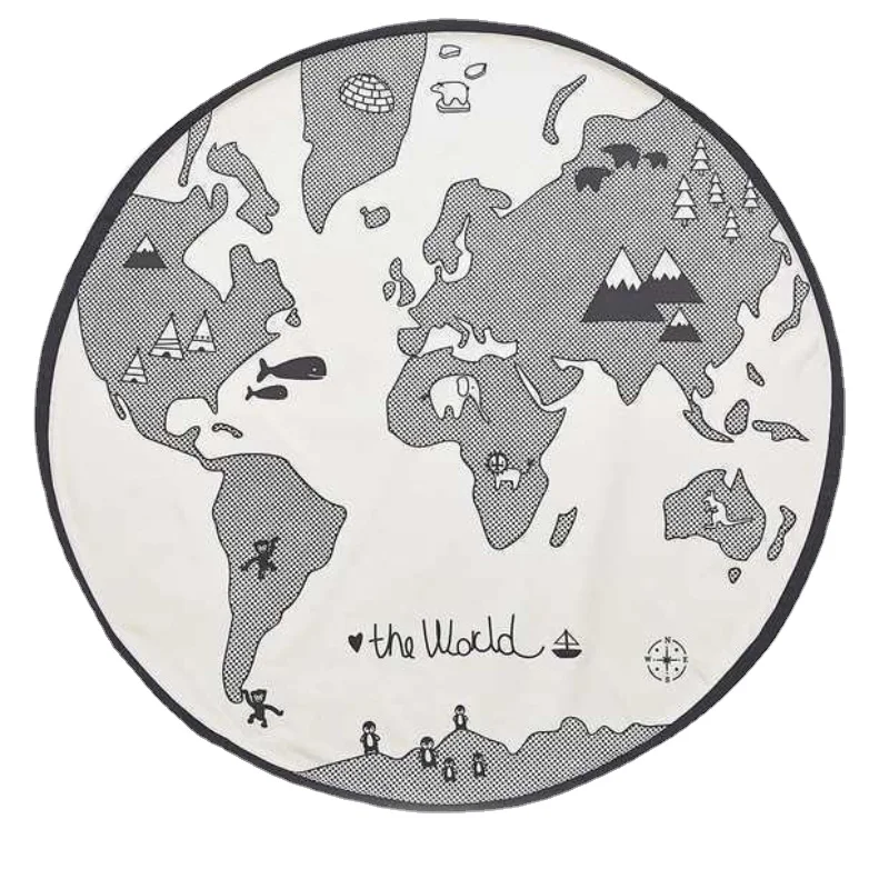 

INS New Adventure World Map Baby Children's Earth Game Blanket Crawling Mat Children's Room Decorations gym mat flooring 2021