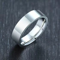 trendy stainless steel silver color rings for women wedding rings men jewelry width 6mm