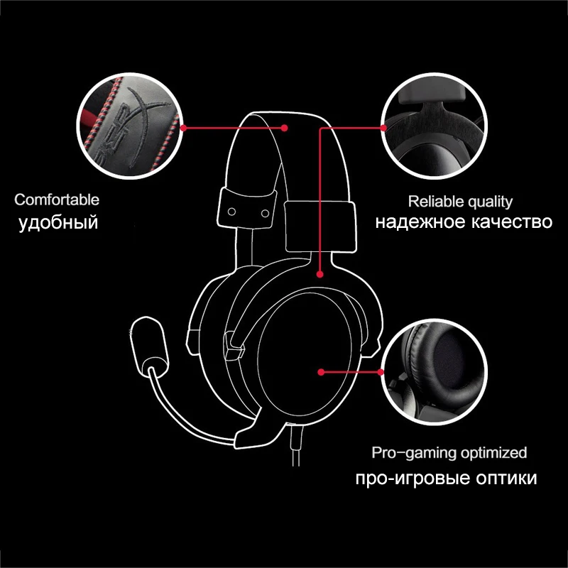 Игровые наушники HyperX Cloud Серебристые с микрофоном Hi-Fi для ПК PS4 Xbox мобильных