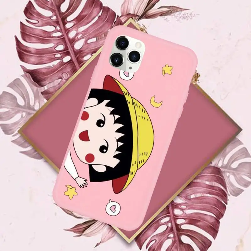 

Chibi Maruko-chan Phone Case Pink Candy Color for iPhone 11 12 mini pro XS MAX 8 7 6 6S Plus X SE 2020 XR