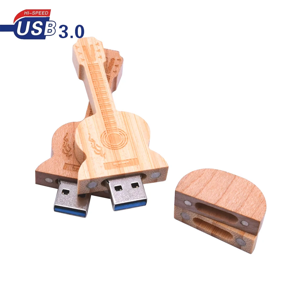 high speed custom logo usb 3.0 maple Wood Guitar style pendrive 4gb 8gb 16gb 32gb Bamboo USB Flash Drive 64gb pen drive gifts | Компьютеры