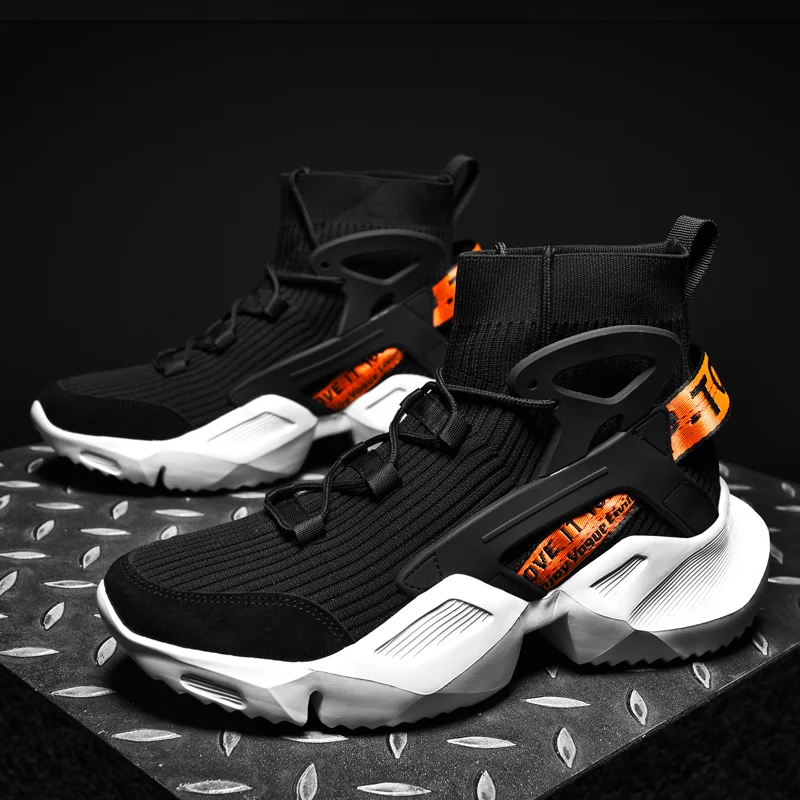 

FEOZYZ High Top Fashion Sneakers Men Breathable Running Shoes Knitting Sock Shoes