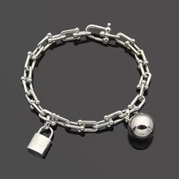 tff 1 1 925 sterling silver classic u shaped balllock bracelet women logo original genuine luxury jewelry valentine party gift