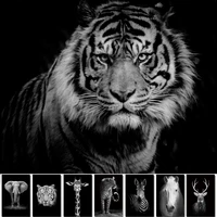 black and white animals tiger lion wall art canvas painting poster and prints wall picture for living room decoration home decor
