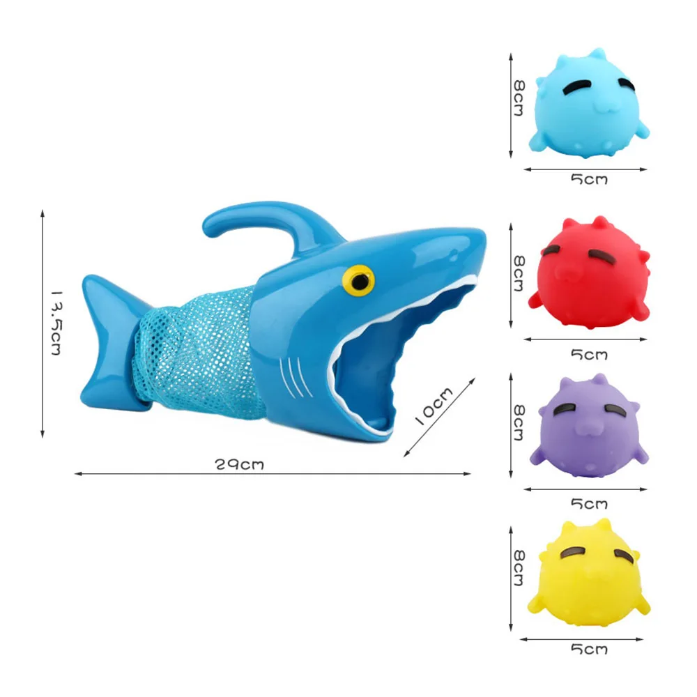 

5Pcs Fishing Toys Network Bag Pick up Fish Kid Swimming Play Water Bath Toy