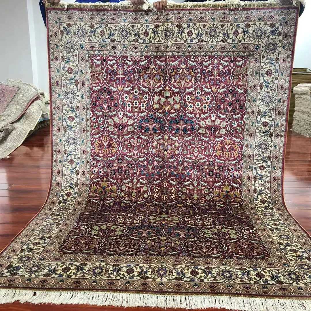 

5'x7' Classic Silk Rugs Hand Knotted Pink Oriental Handmade Area Carpets