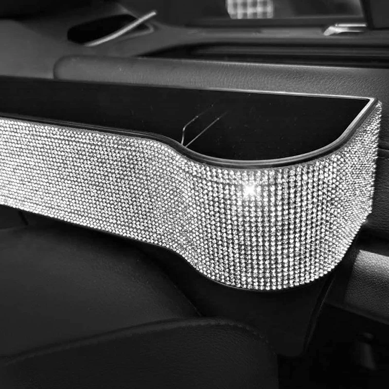 

Bling Front Space Filler with Crystal Rhinestones Diamond, 2 Pack Car Seat Organizer