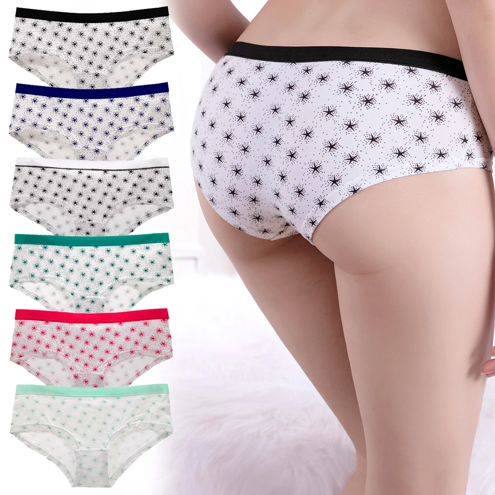 

LOBBPAJA Lot 6 PCS Women Underwear Hipster Briefs Cotton Pantites Low Rise Sexy Underpants Ladies Knickers Lingerie 499 500