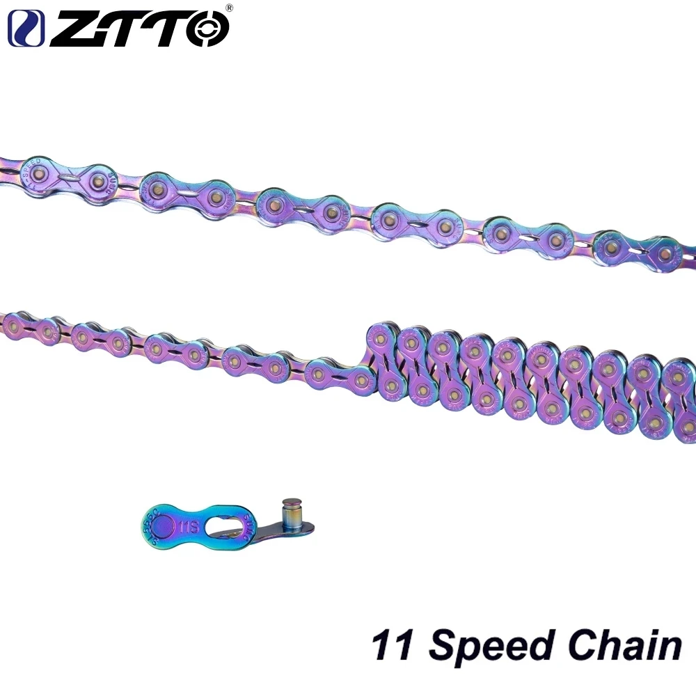 

Цепочка ZTTO MTB 11 скоростей для однообъективного зеркального фотоаппарата, сверхлегкая износостойкая Радужная велосипедная цепь с радужными...
