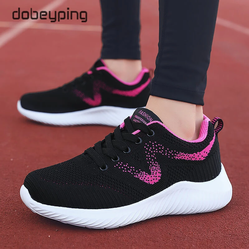 Spring Autumn Women's Sneakers Breathable Mesh Casual Shoes Woman Walking Sports Flats Female Lace Up Travel Ladies Footwear