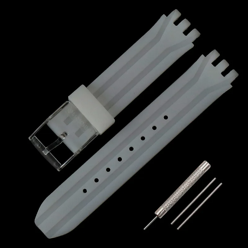 Аксессуары для наручных часов с силиконовым ремешком часы Swatch SUIB400 SUIK400 18 мм