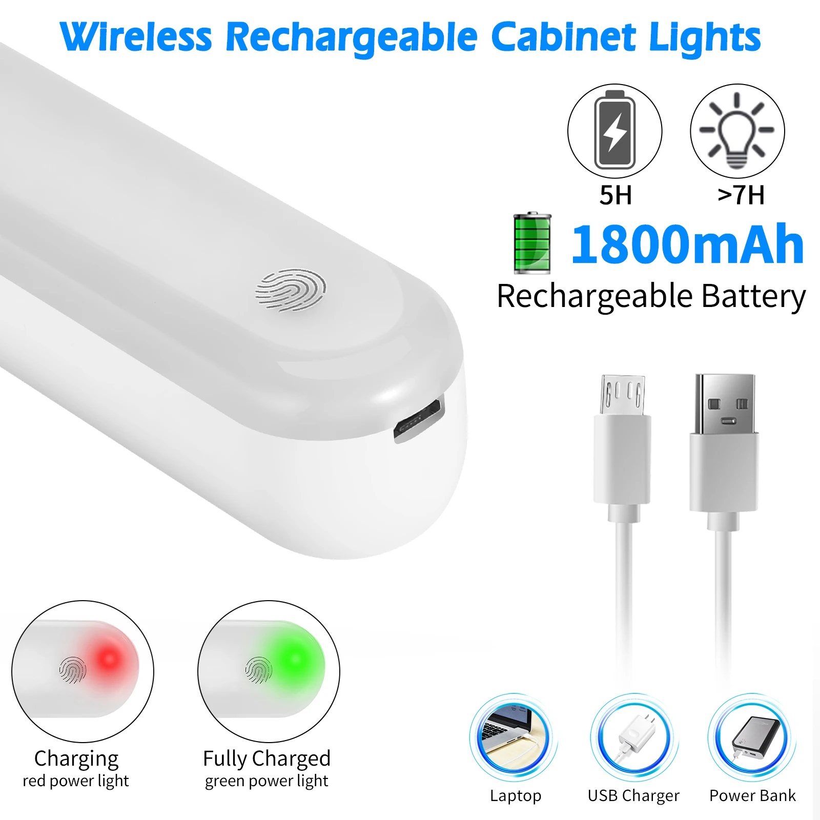 Night Light Wireless Motion Sensor USB Rechargeable LED Lamp Smart Backlight for Cabinets Kitchen Bedroom | Освещение