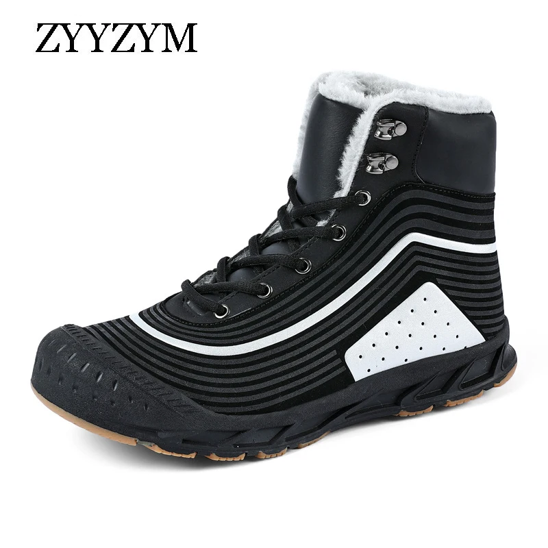 

ZYYZYM Parent Child Outdoor Snow Boots 2021 New Cotton Shoes High Top Non Slip Men's Warm Cotton Boots Large Size EUR 35-47