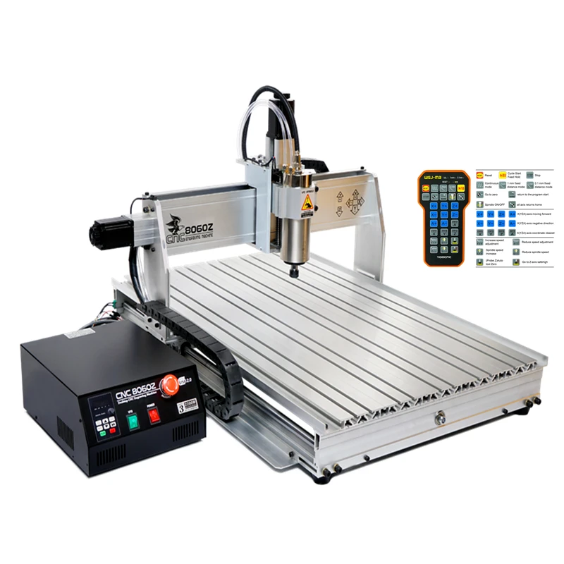 YOOCNC 8060Z фрезерный станок с ЧПУ гравер гравировальный 3 оси 4 2200 Вт для ПВХ ABS PCB