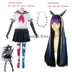 Косплей-костюм Ibuki Mioda Danganronpa Sayonara Zetsubo Gakuen, школьная форма школьниц панк, Матросская форма, косплей-парик, ожерелье