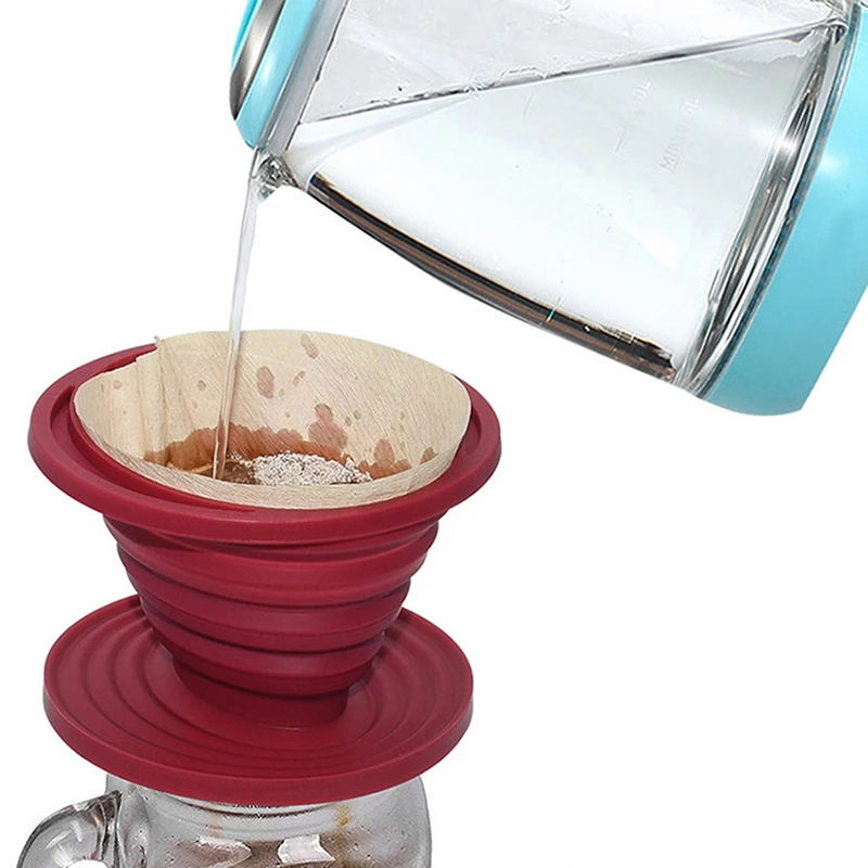 

1 шт. Складная многоразовая силиконовая кофейная капельница-фильтр конус-простая ручная кофеварка
