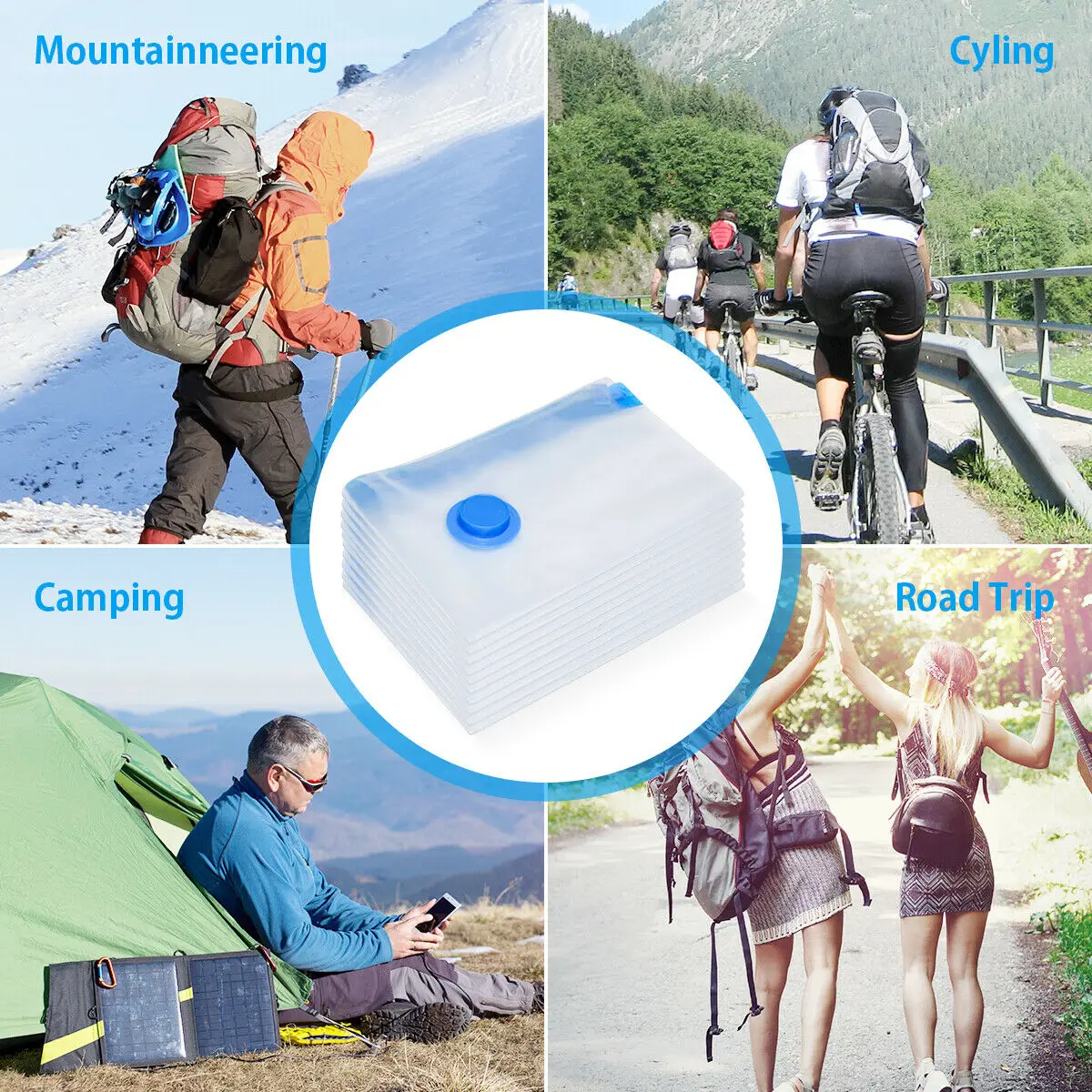 

10pcs Clear Vacuum Storage Bags with a Hand Pumps Travel Space Saver Garment Seal Bag Home Storage BV789