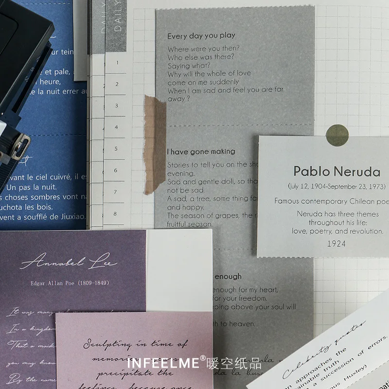 

5Sheets/pack Retro Poetry Sentence Memo Pad Agenda List Notepad Diary Stationery School Office Supplies sl2443
