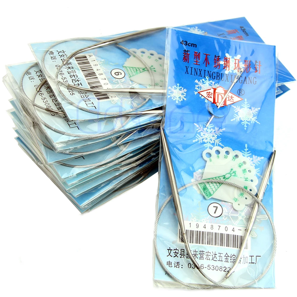 

Новые 13 размеров прочные круглые спицы из нержавеющей стали вязаные крючком