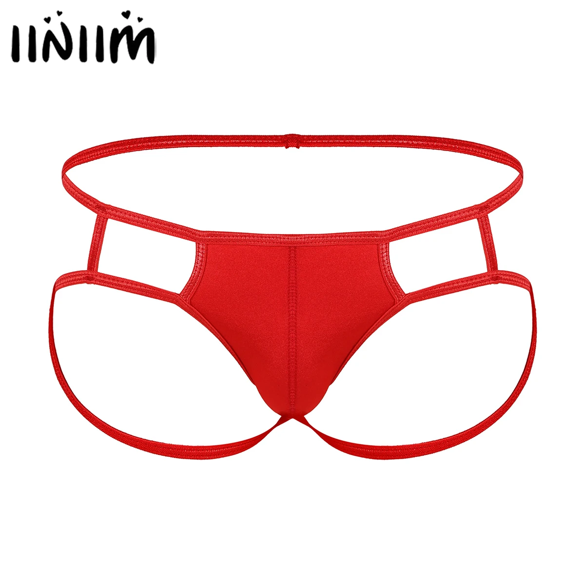 

Мужские трусы танга iiniim, сексуальное нижнее белье, с мешочком, с открытой ягодицами, гей-трусы