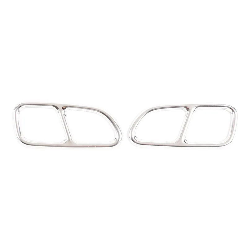 

Auto Car Rear Exhaust Tail Pipe Cover Trim frame Muffler Silver For Mercedes Benz 2013-2016 CLA class 2009-2015 SLK Parts