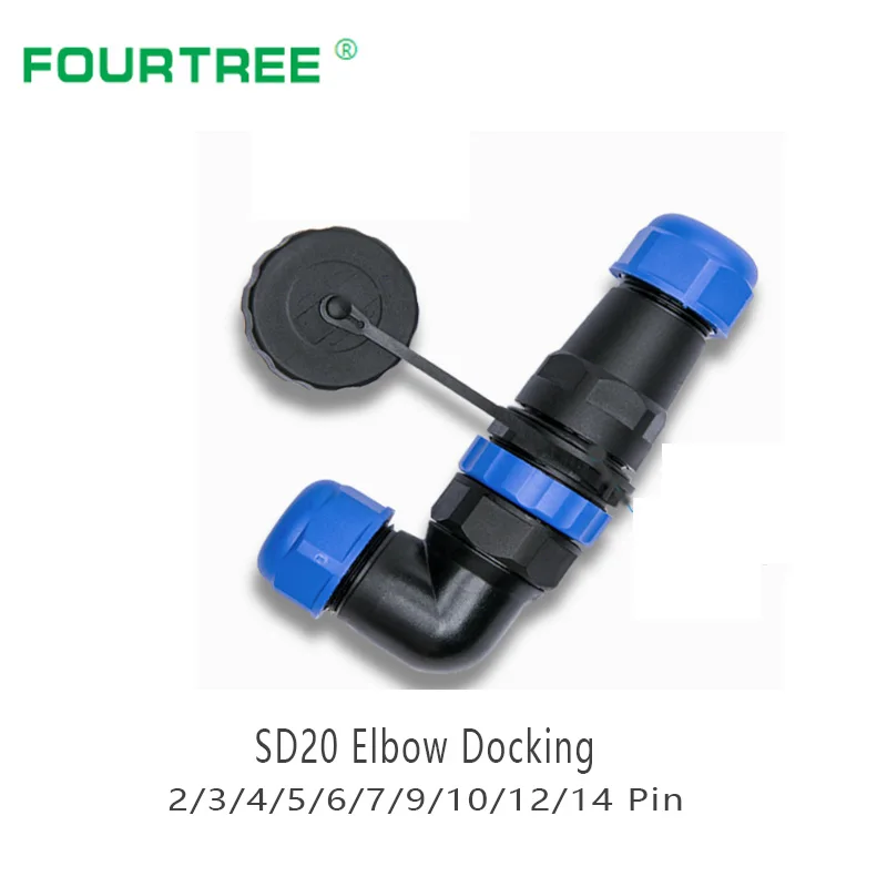 Локоть SD20 водонепроницаемый соединитель проводной кабель IP68 штекер и гнездо