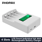 PHOMAX 4 слота USB 1,2 в зарядное устройство с ЖК-дисплеем для AAAAA Ni-MHNi-Cd зарядное устройство портативное зарядное устройство