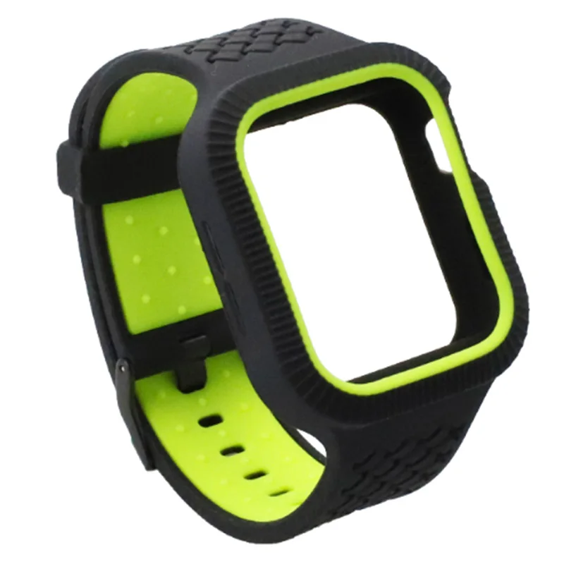 Sports Band Case Cover for Apple Watch Case Series 5 4 Silicone Band 44mm 40mm Apple watch 5 4 strap band Strap Shockproof Frame