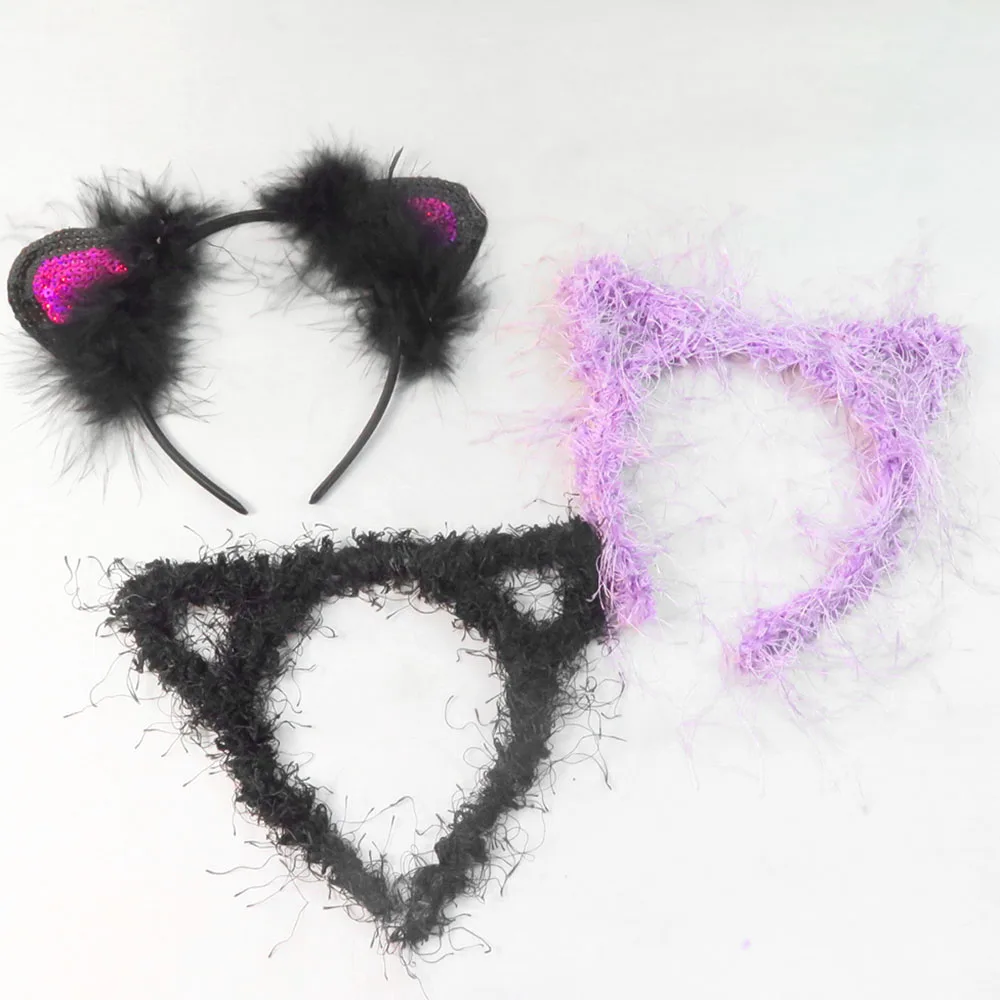 3 шт. праздничная Новинка 2020 повязка на голову с кошачьими ушками и блестками