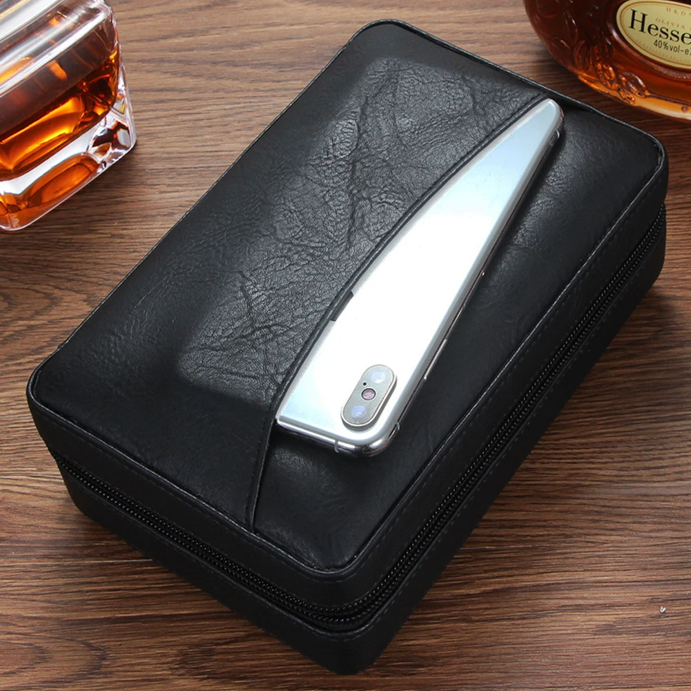 

GALINER Travel Cigar Case Leather Humidor Portable Cedar Wood Cigar Humidor Box With Multiple Packet For Cigar Accessories