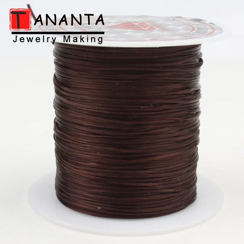 Deep Brown 0,8 мм эластичный канат растягивающийся шнур DIY аксессуары для изготовления ювелирных изделий Бисероплетение Браслет Ожерелье Бисер Шнур Красочные - Цвет: Deep Brown