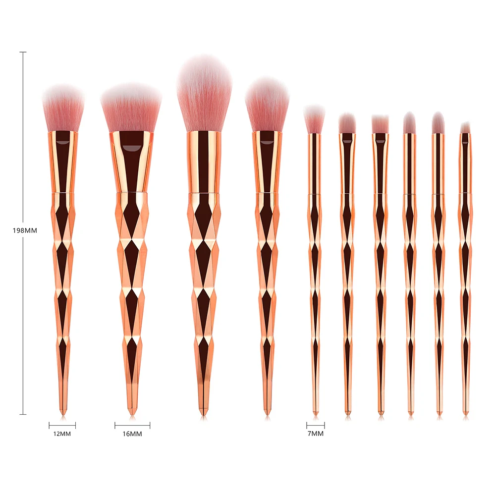 

10Pcs Multifunctional Shiny Foundation Makeup Brush Concealer Eyeshadow Brush Set Mini Brush Makeup Tool