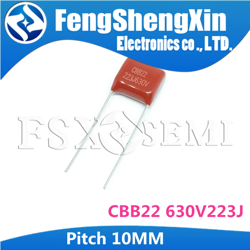 

10PCS 630V223J 22NF Pitch 10MM 223 630V 0.022uF CBB Polypropylene film capacitor