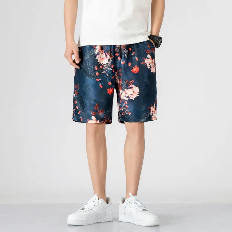 

Mans Short Trousers Short Masculino Men Elastic Waist Harem Cargo Shorts Fashion Printing Shorts Men Summer Large Men Beach Pant