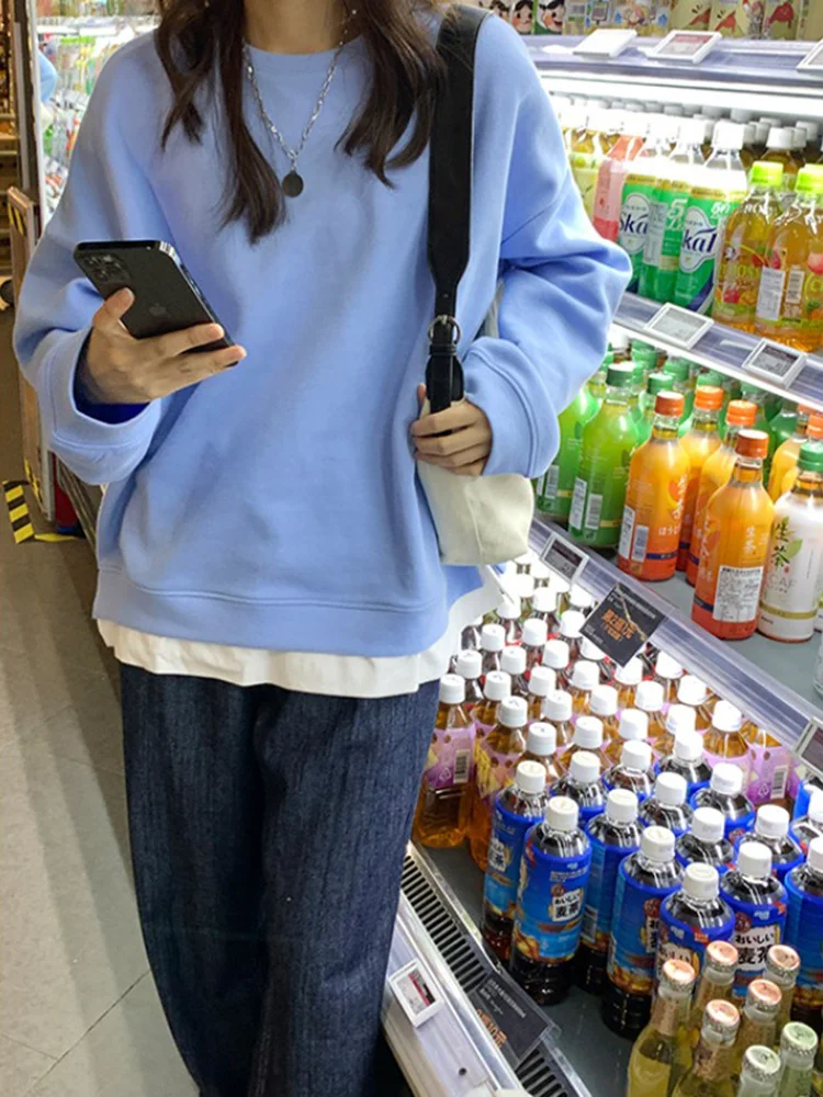 Женский свободный свитер из двух предметов осенне-весенний Тонкий Топ с длинным