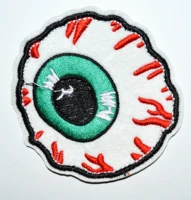 5 pcs bloody eyeball punk rock embroidered iron on patch applique about 7 8 7 8 cm