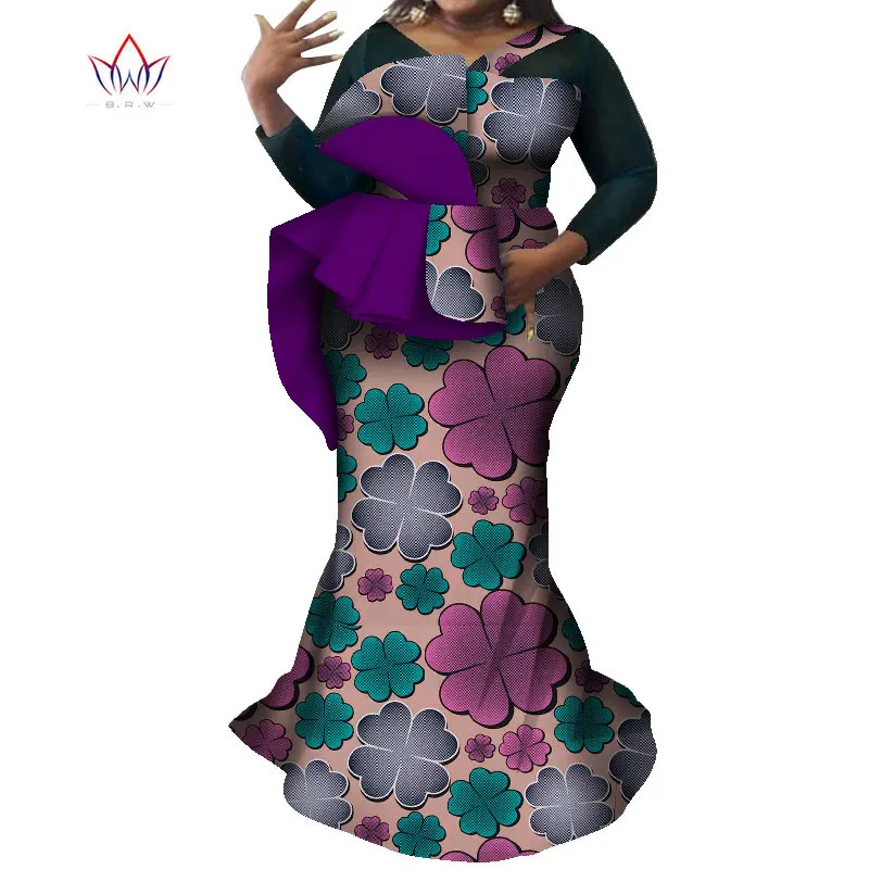 Vestidos African Dresses for Women 2020 Dashiki Elegant Party Dress Plus Size Srapless Traditional African Clothing WY8225