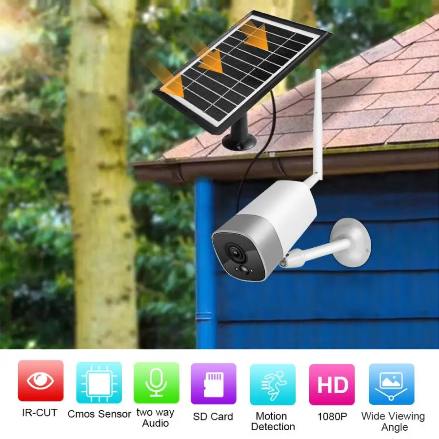 Камера видеонаблюдения на солнечной батарее 1080P Wi Fi IP67|Камеры видеонаблюдения| |
